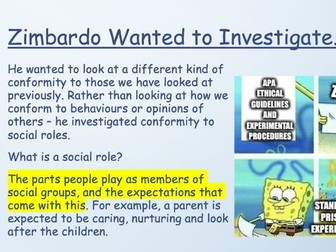 Social Influence Zimbardo Lesson Pack