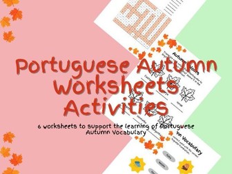 Portuguese Autumn Worksheets Activity