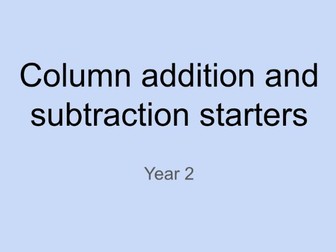 Column addition and subtraction year 2