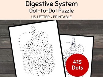 Digestive System Dot-to-Dot Puzzle, Anatomy Science