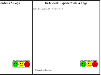 A Level Maths: exponentials and logarithms retrieval sheet