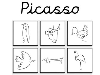 Key Stage 1 Pablo Picasso teaching resource and learning objectives for 5 lessons.
