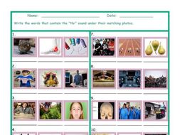 Phonics 3 Letter Digraph THR Photo Worksheet