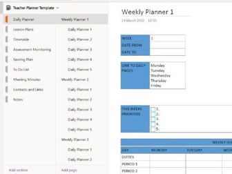 OneNote Teacher Planner