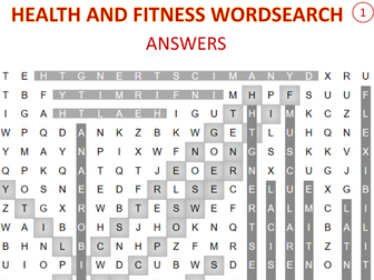 AQA GCSE PE HEALTH & FITNESS WORDSEARCH