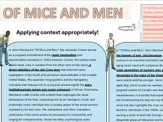 IGCSE Of Mice & Men - Context Knowledge Organiser