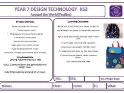 Year 7 Textiles Bag for life booklet and powerpoint