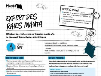 Chercheur sur les raies manta – Méthodes scientifiques de la vie réelle (RESSOURCES EN FRANÇAIS)