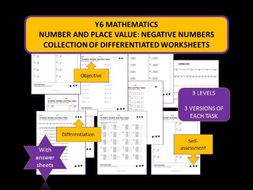 y6 mathematics number and place value negative numbers