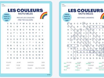 FRENCH BASICS WORD SEARCH WORKSHEETS