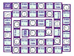 Telling Time Board Game
