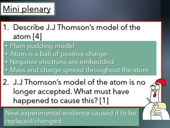 Development of the model of the atom lesson with questions and answers