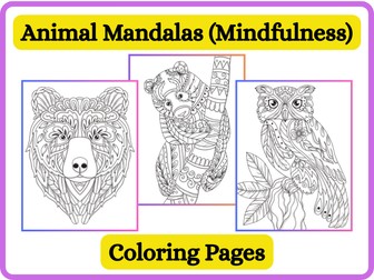 Animal Mandalas (Mindfulness) Coloring Pages