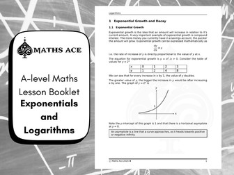A-level Maths Lesson Booklet: Exponentials and Logarithms FREE