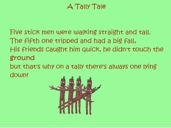KS1: An Introduction to Tally Marks - A rhyme and resource to support the teaching of tally marks.