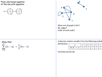 Revision 4 Questions for AS Further Maths