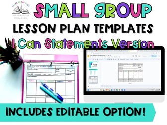 Intervention & Small Group Lesson Plan Templates: "I Can Statements"