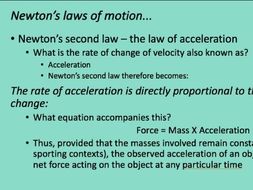 A-Level PE - Newtons Laws of Motion