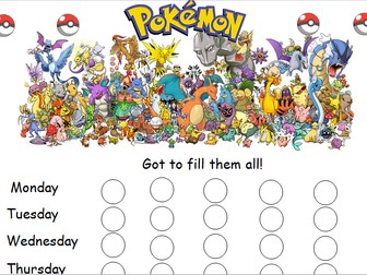 Pokemon reward chart