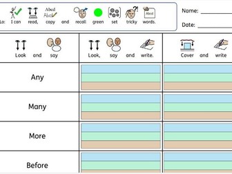 Jolly Phonics Tricky Words - Green Set  Worksheet and PPT (inPrint)