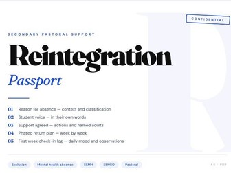 Student Reintegration Passport | Secondary School | Exclusion