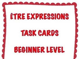 GCSE FRENCH: French Être Expressions Task Cards - Beginner Level - Cartes à Tâches