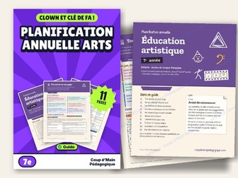 French Year Long Plan Grade 7 Ontario Arts | Planification annuelle Arts 7e