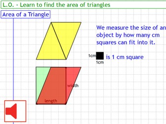KS3 Unit on Area - Rectangles, Parallelograms, Triangles & Trapeziums