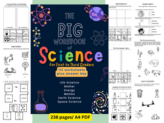 The Big Workbook of Science for First to Third Graders: 112 worksheets pus answer key