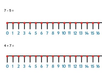 Number line addition worksheet