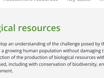 AQA Environmental Science 3.5 Biological Resources