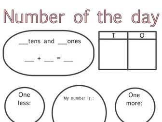 Number of the day place value worksheet