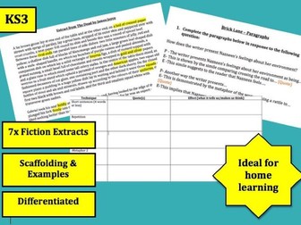 KS3 Fiction Analysis 7 Extracts & Questions