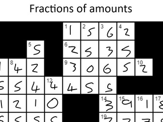 Fractions of Amounts Crossnumber