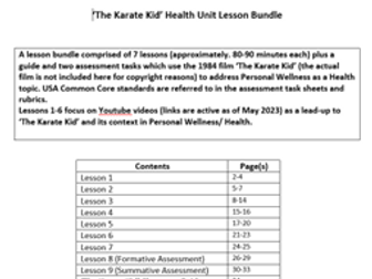 'The Karate Kid' Health lesson bundle