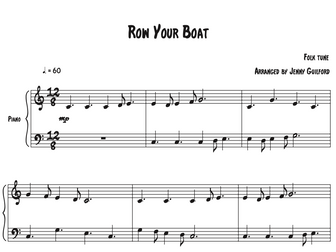 Row Your Boat - Simple Piano Arrangement