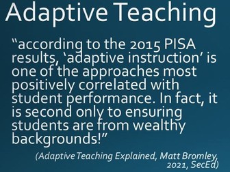 Adaptive Teaching - A 1 hour CPD Session for Secondary School Teachers