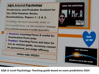 Psychology, AQA A-Level, early, accurate predictions for the 2024 examinations series.