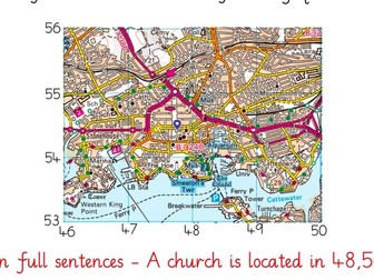 Geography OS maps 4 figure grid references