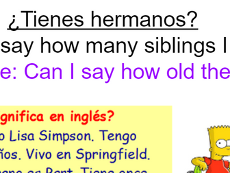 KS3 Year 7 Spanish Mira 1 Module 3 ¿Tienes hermanos? 2 lessons brothers sisters siblings