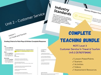 NCFE Level 3 Travel & Tourism – Unit 2: Customer Service in Travel and Tourism | Complete Lesson
