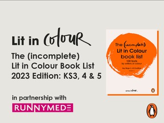 The (incomplete) Lit in Colour book list 2023 Edition: KS3-5