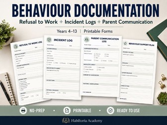 Behaviour Documentation Forms Years 4-13