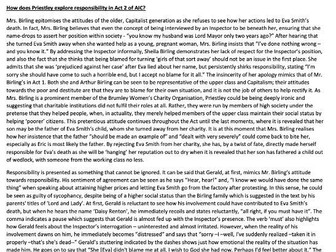 An Inspector Calls Responsibility in Act Two essay