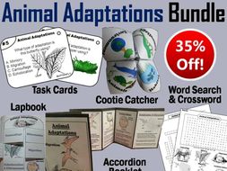 Animal Adaptations Task Cards and Activities Bundle