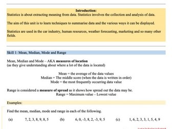 Statistics (Data) - Level 1 - Learn at home