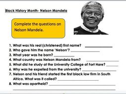 black history month nelson mandela teaching resources