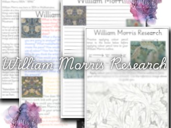 William Morris Artist Research Worksheet