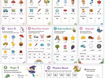 Phonics Worksheets for Grade 1–2 | 10 Printable Phonics Activities (+gift)