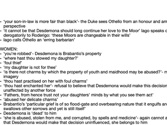 Othello Act 1 extensive quote bank